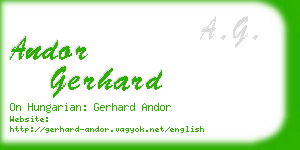 andor gerhard business card